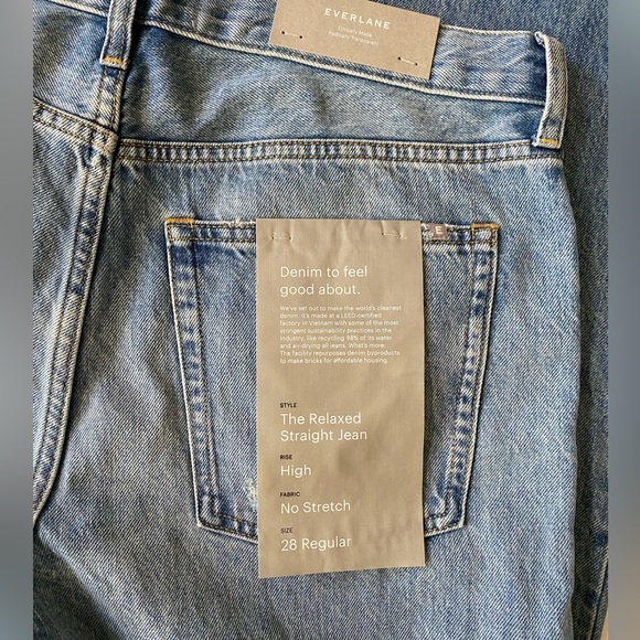 NWT Everlane Jeans The Relaxed Straight Fit Organic cotton - Picture 16 of 16